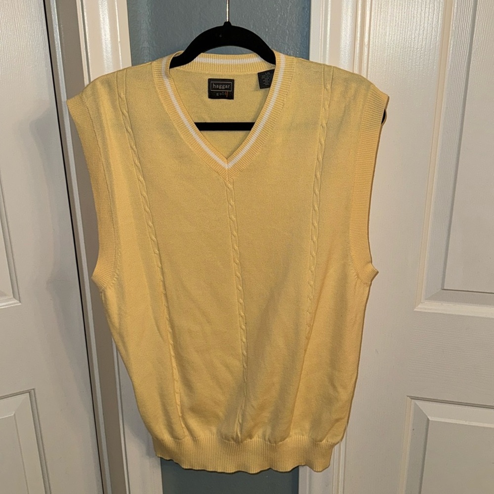 Haggar gold knit vest